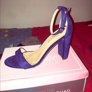 Blue thick bottoms heels
